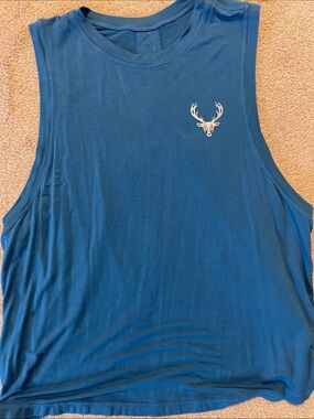 Bucked Up Blue Women's Sleeveless Tank Top with Deer Logo